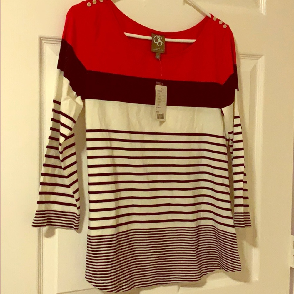 Always in Fashion... Black , Red and white Shirt